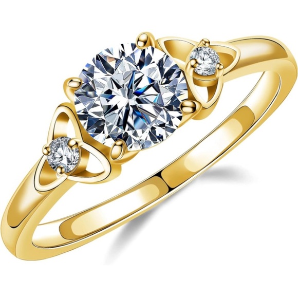1 Carat Diamond 18k Vermeil Celtic Irish Engagement Ring